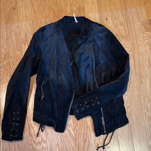 Free people women's Black Suede Jacket